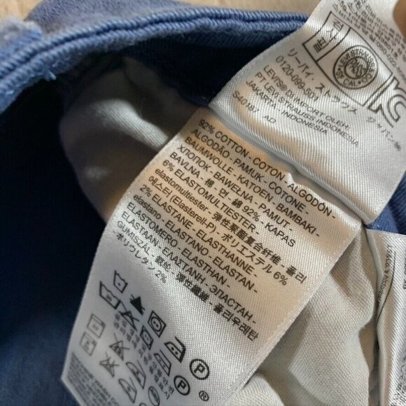 Levis Womens 29 Denim Jeans Blue Skinny Ankle Cuffed Mid Rise White Tab Stretch - Picture 5 of 10